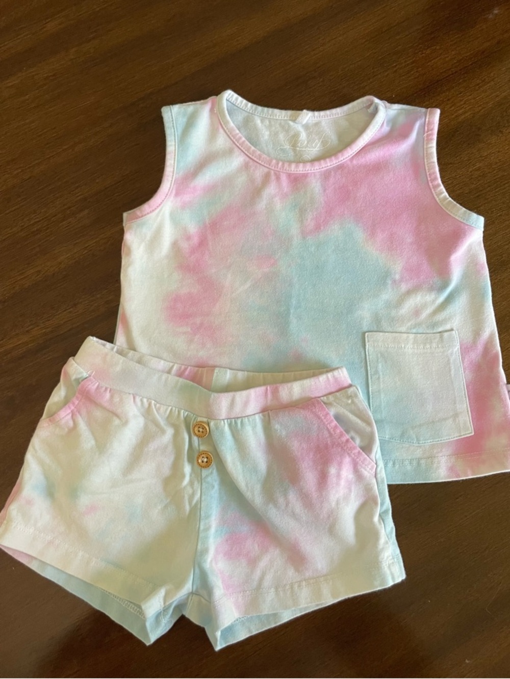 Toddler Girls Tie-Dye Tank Top & Shorts Set